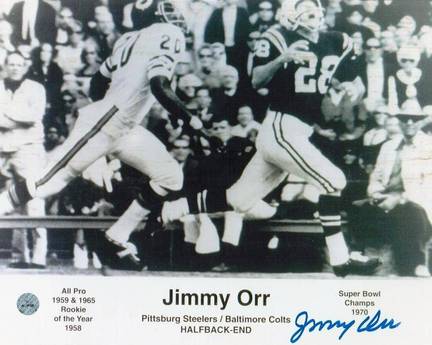 Jimmy Orr Baltimore Colts Autographed Horizontal 8" x 10" Unframed Photograph