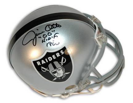 Jim Otto Oakland Raiders Autographed Mini Helmet Inscribed "HOF 00"