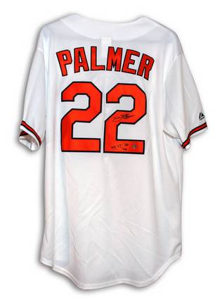 Jim Palmer Autographed Baltimore Orioles White Majestic Throwback Jersey Inscribed "73, 75, 76 Cy"