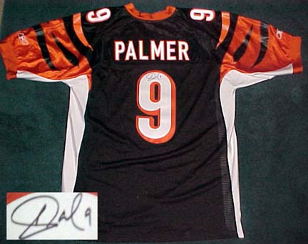 Carson Palmer Cincinnati Bengals Autographed Reebok NFL Football Jersey (Black)