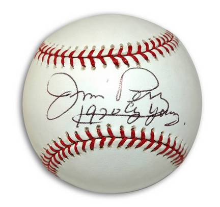 Jim Perry Autographed Baseball Inscribed with "1970 Cy Young"