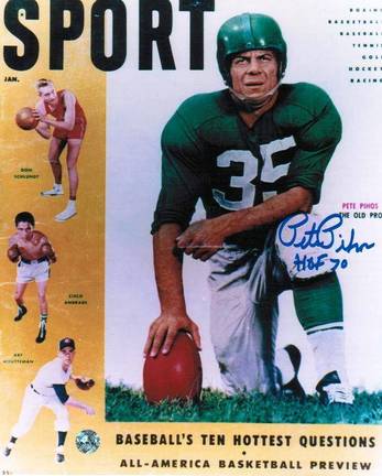 Pete Pihos Philadelphia Eagles Autographed 8" x 10" Unframed Photograph of a Sport Magazine Cover Inscribed wi