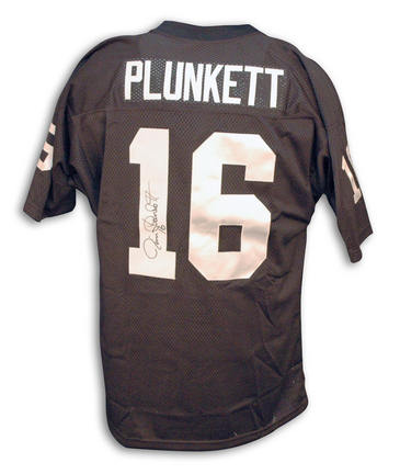 Jim Plunkett Autographed Oakland Raiders Throwback Black Jersey