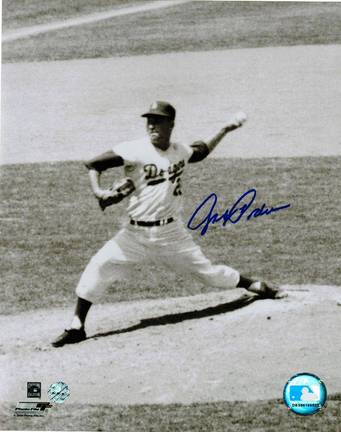 Johnny Podres Autographed "Pitching" Brooklyn Dodgers 8" x 10" Photo