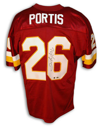 Clinton Portis Autographed Washington Redskins Red Throwback Jersey