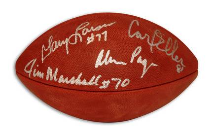 Purple People Eaters Autographed Football