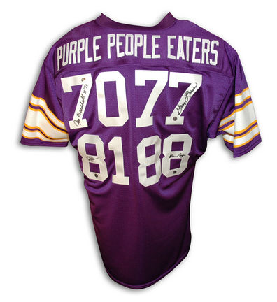 Purple People Eaters Autographed Minnesota Vikings Throwback Jersey