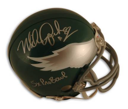 Mike Quick Philadelphia Eagles Autographed Throwback Mini Helmet Inscribed with "5X Pro Bowl"