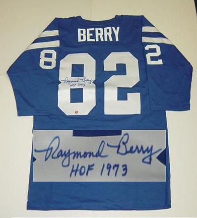 Raymond Berry Baltimore Colts NFL Autographed Throwback Jersey 