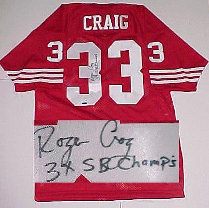 Roger Craig San Francisco 49ers NFL Autographed Throwback Jersey  