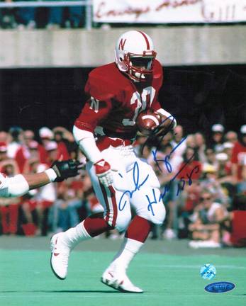 Mike Rozier Autographed Nebraska 8" x 10" Photo Inscribed "Heisman 1983"