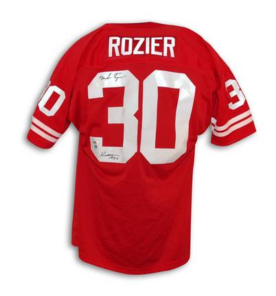 Mike Rozier Autographed University of Nebraska Jersey Inscribed "Heisman 1983"