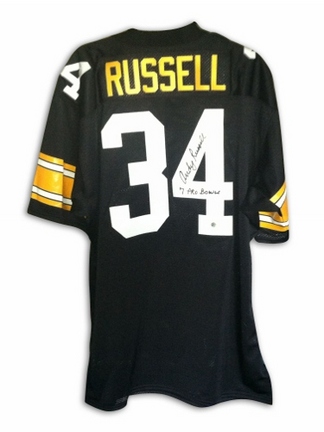 Andy Russell Pittsburgh Steelers Autographed Throwback Football Jersey Inscribed "7 Pro Bowls" (Black)