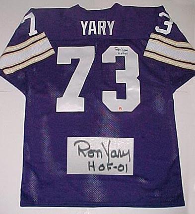 Ron Yary Minnesota Vikings NFL Autographed Throwback Jersey with "HOF '01" Inscription  