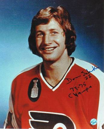 Don Saleski Philadelphia Flyers Autographed 8" x 10" Photograph Inscribed with "74-75 Champs" (Unfra