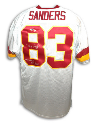 Ricky Sanders Washington Redskins Autographed Custom Throwback NFL Football Jersey Inscribed with "SB 22 Champs and