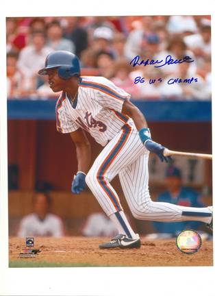 Rafael Santana New York Mets Autographed 8" x 10" Photograph Inscribed with "86 WS Champs" (Unframed