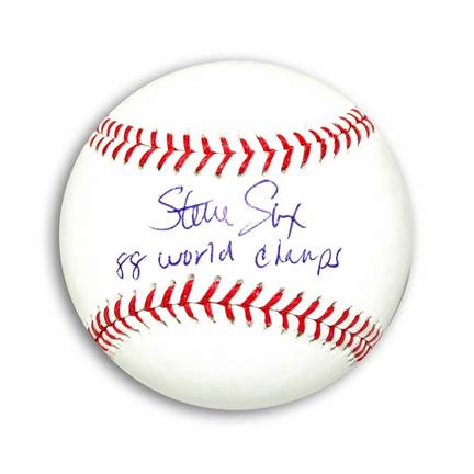Steve Sax Autographed MLB Baseball Inscribed "88 World Champs"
