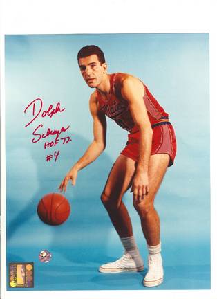 Dolph Schayes Syracuse Nationals Autographed 8" x 10" Photograph Inscribed with "HOF 72" and "#