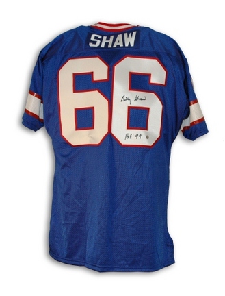 Billy Shaw Buffalo Bills Autographed Throwback Football Jersey Inscribed "HOF 99" (Blue)