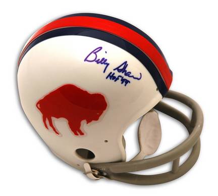 Billy Shaw Buffalo Bills Autographed Throwback Mini Helmet Inscribed with "HOF 99"