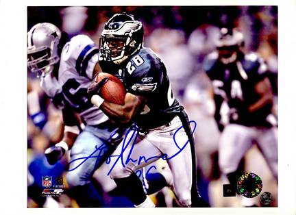 Lito Sheppard Philadelphia Eagles Autographed 8" x 10" Green Jersey Photograph (Unframed)