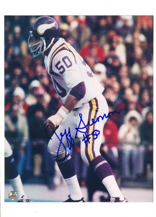 Jeff Siemon Minnesota Vikings Autographed 8" x 10" Photograph with "#50" Inscription (Unframed)