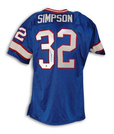 OJ Simpson Autographed Buffalo Bills Blue Throwback Jersey
