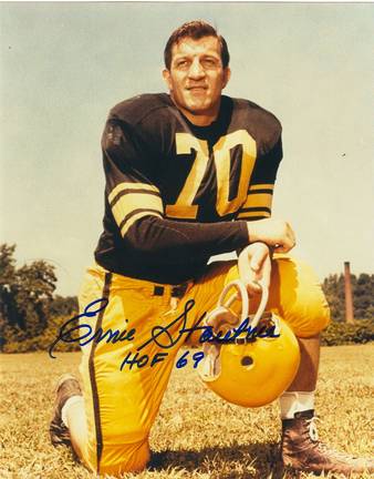 Ernie Stautner Autographed "On One Knee" Pittsburgh Steelers 16" x 20" Photo Inscribed "HOF 69&