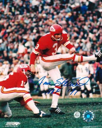 Jan Stenerud Kansas City Chiefs Autographed 8" x 10" Unframed Photograph Inscribed with "HOF 91"