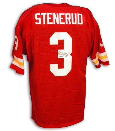 Jan Stenerud Autographed Kansas City Chiefs Throwback Red Jersey with "HOF 91" Inscription