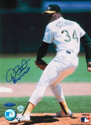 Dave Stewart Oakland Athletics Autographed 8" x 10" Photograph Inscribed with "89 WS MVP" (Unframed)