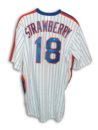 Darryl Strawberry New York Mets Autographed White Pinstripe Majestic Jersey