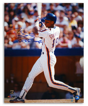 Darryl Strawberry New York Mets Autographed 16" x 20" White Jersey Photograph Inscribed with "86 WS Champ