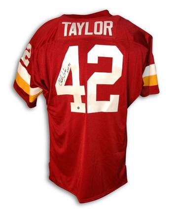Charley Taylor Washington Redskins Autographed Red Throwback Jersey Inscribed with "HOF 84"
