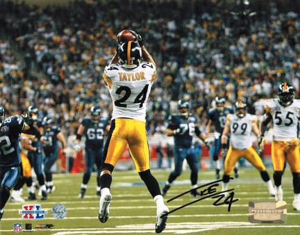 Ike Taylor Autographed "Interception" Pittsburgh Steelers 8" x 10" Photo