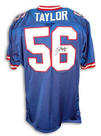 Lawrence Taylor Autographed Custom Throwback Football Jersey (Blue)