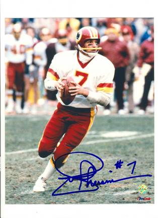 Joe Theismann Washington Redskins Autographed 8" x 10" Photograph with "#7" Inscription (Unframed)