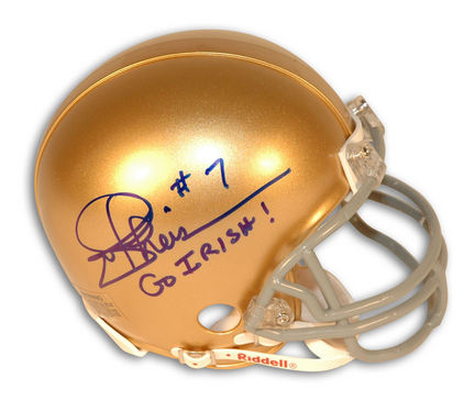 Joe Theismann Notre Dame Fighting Irish Autographed Riddell Mini Football Helmet Inscribed with "Go Irish" and