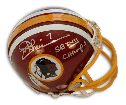 Joe Theismann Autographed Washington Redskins Mini Helmet Inscribed with "SB XVII Champs"