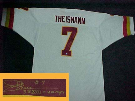 Joe Theismann Autographed Washington Redskins Authentic NFL Throwback White Jersey with "SB XVII Champs" Inscr