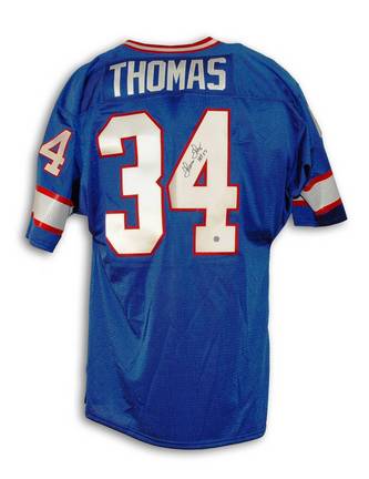 Thurman Thomas Autographed Buffalo Bills Blue Throwback Jersey Inscribed "HOF 07"