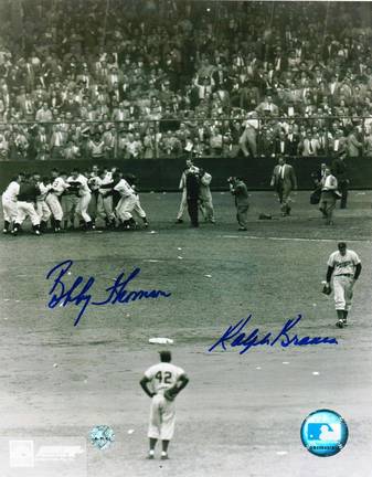 Bobby Thomson Autographed and Ralph Branca Dual Signed 8" x 10" Photo
