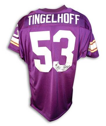 Mick Tingelhoff Minnesota Vikings Autographed Throwback NFL Football Jersey (Purple)