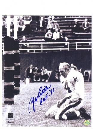 Y.A. Tittle New York Giants Autographed 16" x 20" Vertical Photograph Inscribed "HOF '71" (Unframed)