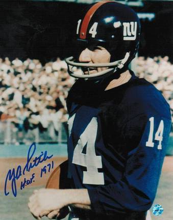 Y.A. Tittle New York Giants Autographed 8" x 10" Photograph Inscribed "HOF 1971" (Unframed)