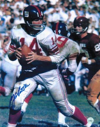 Y.A. Tittle Autographed "Back to Pass vs Redskins" New York Giants 8" x 10" Photo
