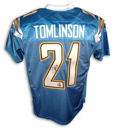LaDainian Tomlinson San Diego Chargers Autographed Authentic Reebok NFL Football Jersey (Powder Blue)