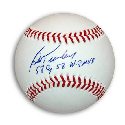 Bob Turley Autographed OML Baseball Inscribed "58 CY" & "58 WS MVP"