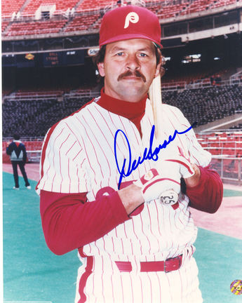 Del Unser Autographed Philadelphia Phillies 8" x 10" Photograph (Unframed)